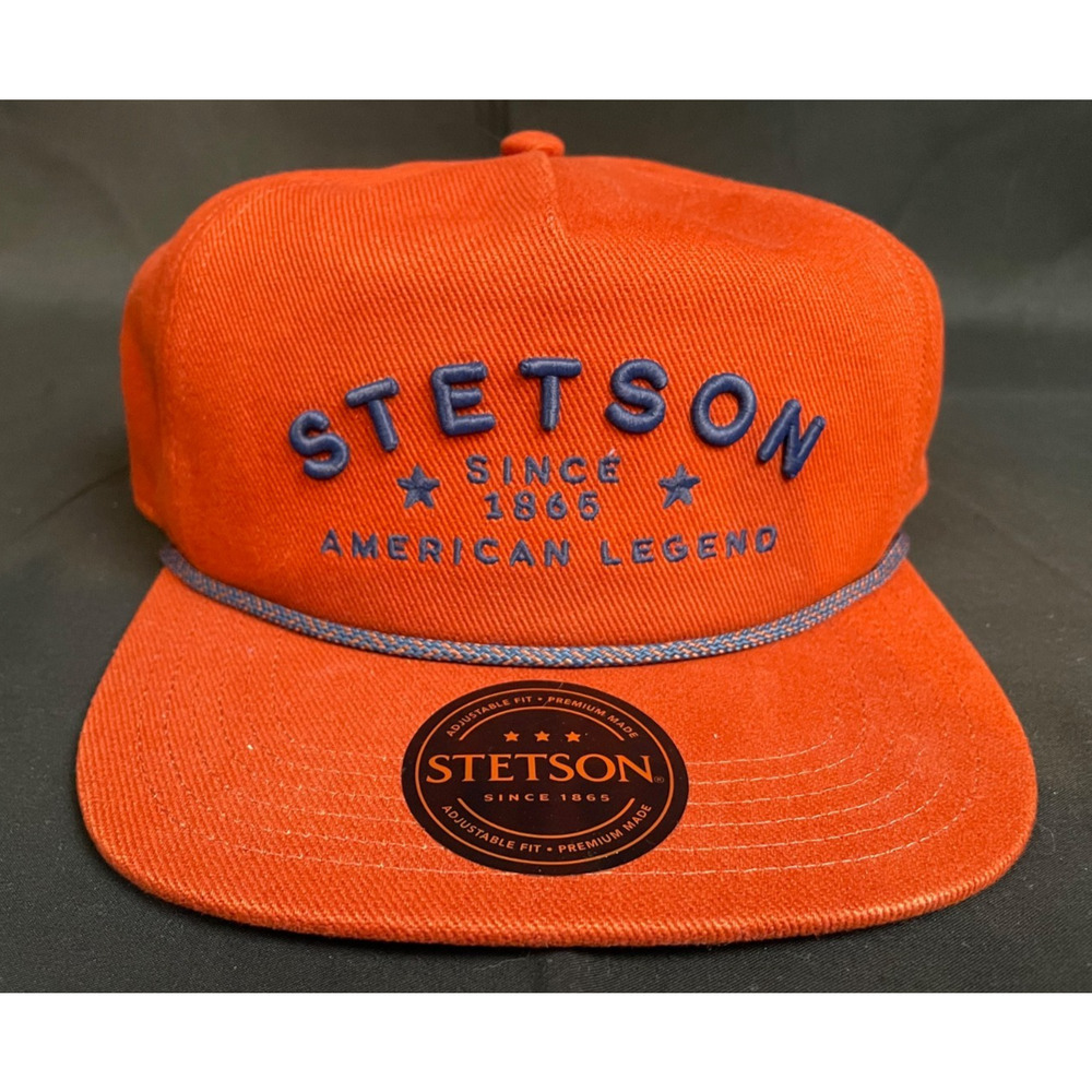 Stetson Western Rope Snapback Hat Orange Rust Trucker Cap "American Legend" New